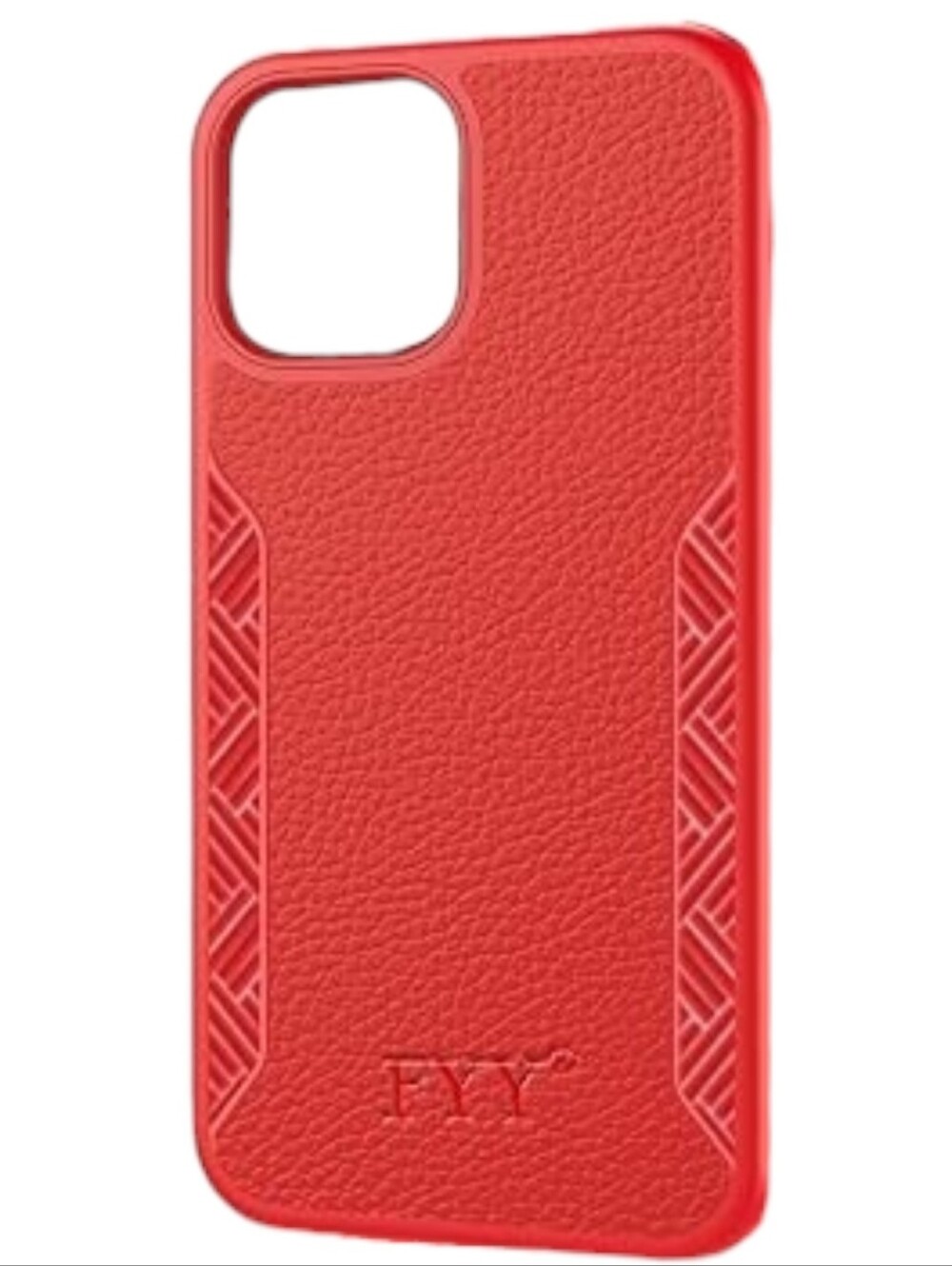 FYY Red Pebbled Leather Case For iPhone 12
